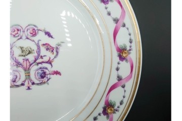 イタリア　Richard Ginori(リチャードジノリ)　インペロジュリエッタ　ピンクリボンと小花柄が可憐なトリオ3客セット　(R-085305)