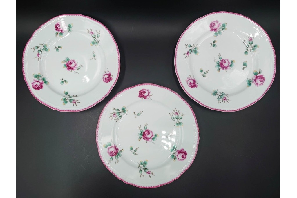 イタリア　Richard Ginori(リチャードジノリ)　アンティックローズ　可憐なバラが散りばめられたトリオ3客セット　(R-085306)