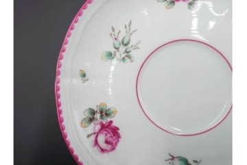 イタリア　Richard Ginori(リチャードジノリ)　アンティックローズ　可憐なバラが散りばめられたトリオ4客セット　(R-085307)