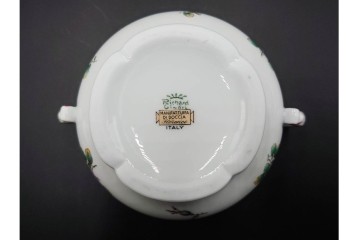 イタリア　Richard Ginori(リチャードジノリ)　アンティックローズ　ピンクの縁取りが上品なティーポット・シュガーポット・クリーマーセット　(R-085308)