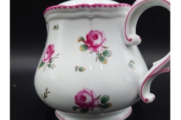イタリア　Richard Ginori(リチャードジノリ)　アンティックローズ　ピンクの縁取りが上品なティーポット・シュガーポット・クリーマーセット　(R-085308)