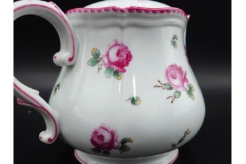 イタリア　Richard Ginori(リチャードジノリ)　アンティックローズ　ピンクの縁取りが上品なティーポット・シュガーポット・クリーマーセット　(R-085308)