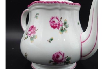 イタリア　Richard Ginori(リチャードジノリ)　アンティックローズ　ピンクの縁取りが上品なティーポット・シュガーポット・クリーマーセット　(R-085308)