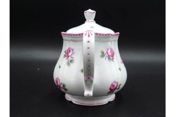 イタリア　Richard Ginori(リチャードジノリ)　アンティックローズ　ピンクの縁取りが上品なティーポット・シュガーポット・クリーマーセット　(R-085308)
