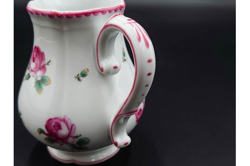 イタリア　Richard Ginori(リチャードジノリ)　アンティックローズ　ピンクの縁取りが上品なティーポット・シュガーポット・クリーマーセット　(R-085308)