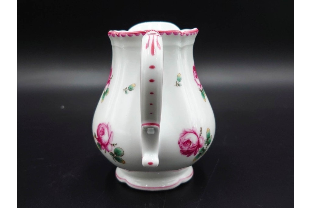 イタリア　Richard Ginori(リチャードジノリ)　アンティックローズ　ピンクの縁取りが上品なティーポット・シュガーポット・クリーマーセット　(R-085308)