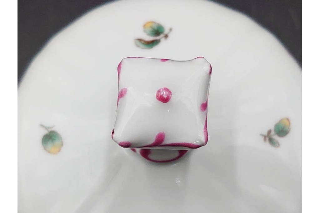 イタリア　Richard Ginori(リチャードジノリ)　アンティックローズ　ピンクの縁取りが上品なティーポット・シュガーポット・クリーマーセット　(R-085308)