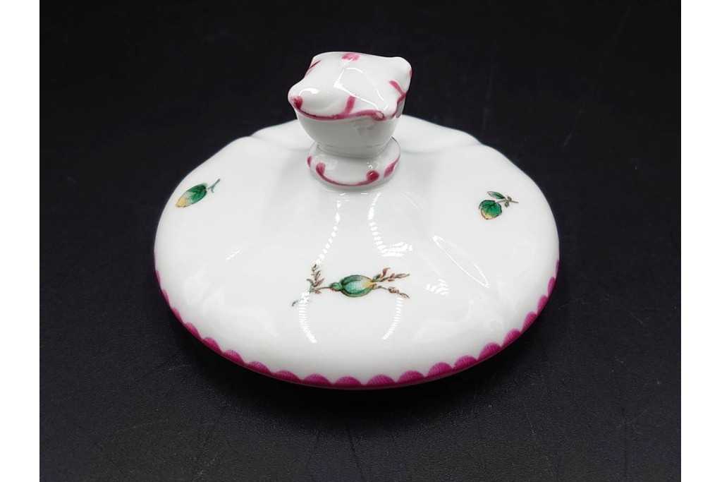 イタリア　Richard Ginori(リチャードジノリ)　アンティックローズ　ピンクの縁取りが上品なティーポット・シュガーポット・クリーマーセット　(R-085308)