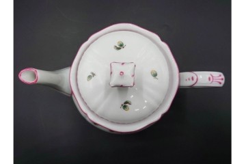 イタリア　Richard Ginori(リチャードジノリ)　アンティックローズ　ピンクの縁取りが上品なティーポット・シュガーポット・クリーマーセット　(R-085308)