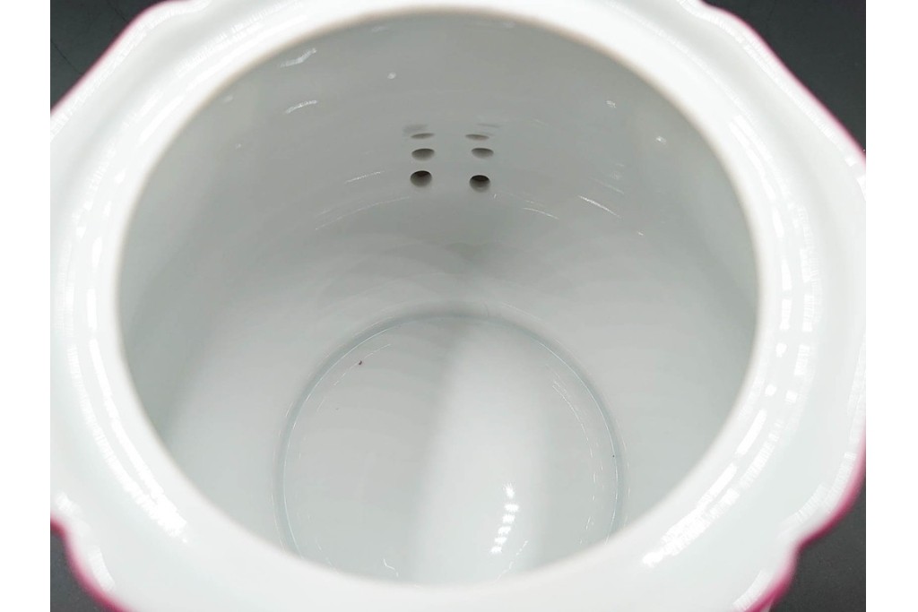 イタリア　Richard Ginori(リチャードジノリ)　アンティックローズ　ピンクの縁取りが上品なティーポット・シュガーポット・クリーマーセット　(R-085308)