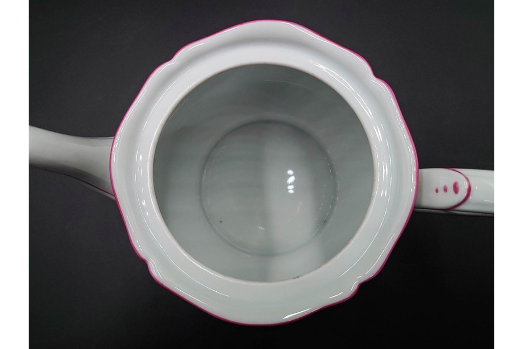 イタリア　Richard Ginori(リチャードジノリ)　アンティックローズ　ピンクの縁取りが上品なティーポット・シュガーポット・クリーマーセット　(R-085308)