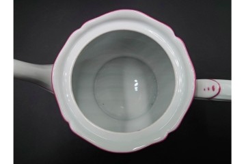 イタリア　Richard Ginori(リチャードジノリ)　アンティックローズ　ピンクの縁取りが上品なティーポット・シュガーポット・クリーマーセット　(R-085308)