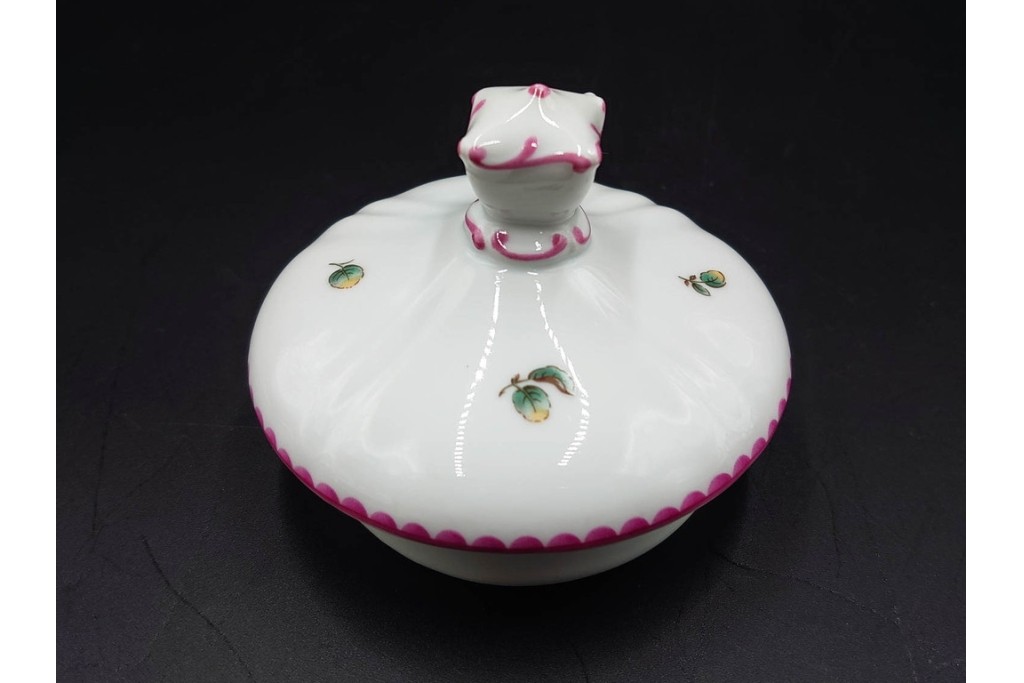 イタリア　Richard Ginori(リチャードジノリ)　アンティックローズ　ピンクの縁取りが上品なティーポット・シュガーポット・クリーマーセット　(R-085308)