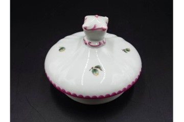 イタリア　Richard Ginori(リチャードジノリ)　アンティックローズ　ピンクの縁取りが上品なティーポット・シュガーポット・クリーマーセット　(R-085308)