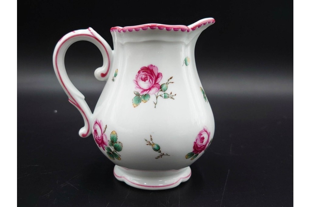 イタリア　Richard Ginori(リチャードジノリ)　アンティックローズ　ピンクの縁取りが上品なティーポット・シュガーポット・クリーマーセット　(R-085308)