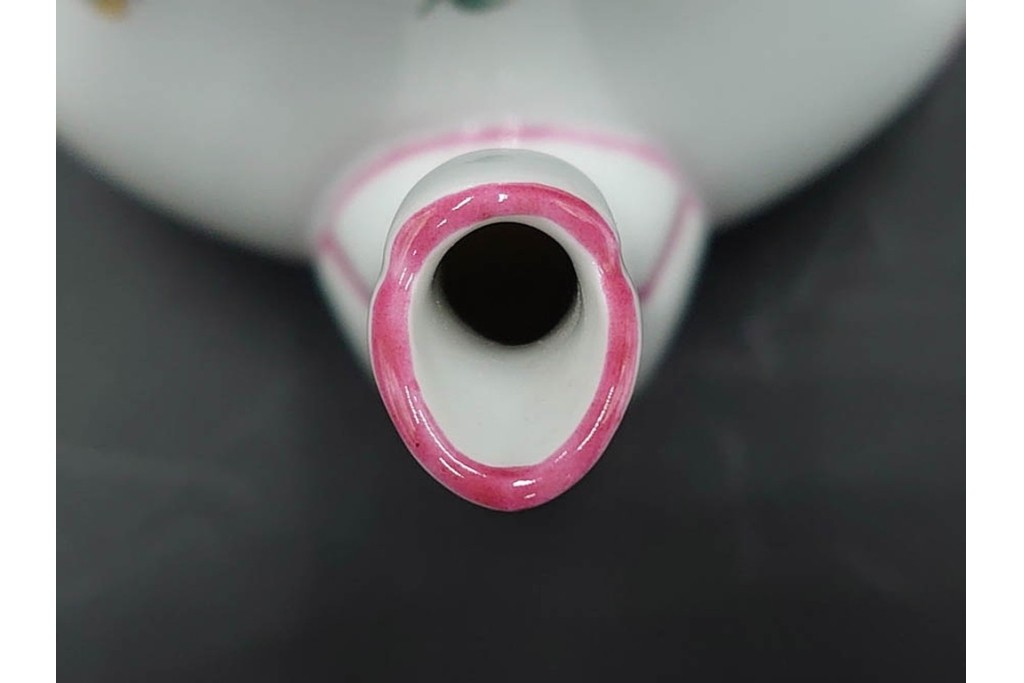 イタリア　Richard Ginori(リチャードジノリ)　アンティックローズ　ピンクの縁取りが上品なティーポット・シュガーポット・クリーマーセット　(R-085308)