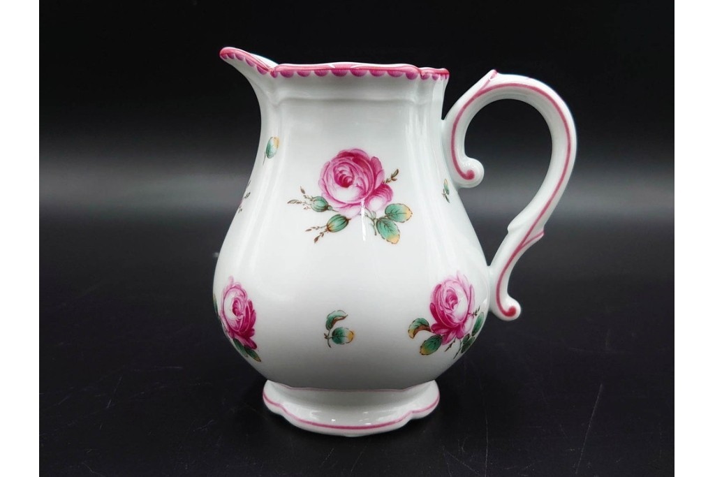 イタリア　Richard Ginori(リチャードジノリ)　アンティックローズ　ピンクの縁取りが上品なティーポット・シュガーポット・クリーマーセット　(R-085308)