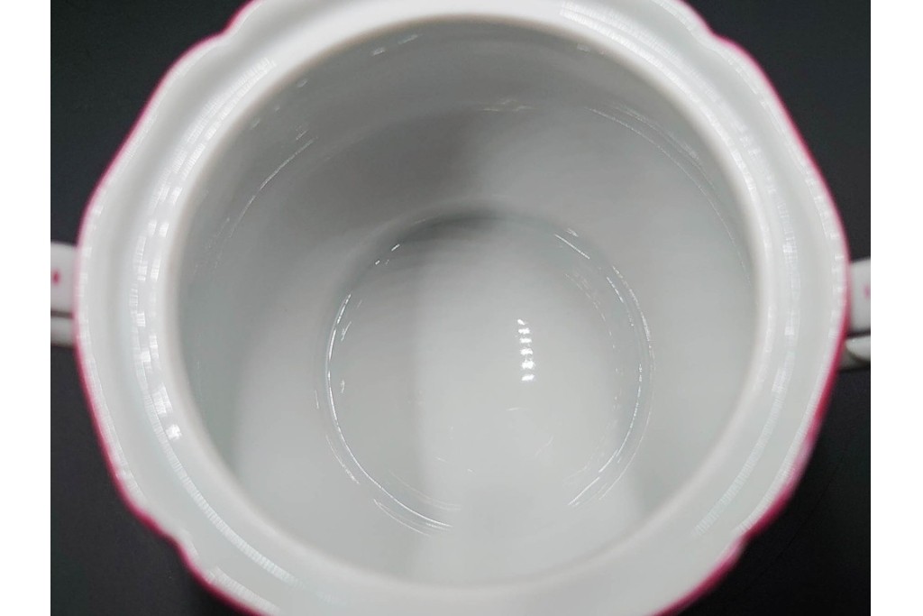 イタリア　Richard Ginori(リチャードジノリ)　アンティックローズ　ピンクの縁取りが上品なティーポット・シュガーポット・クリーマーセット　(R-085308)