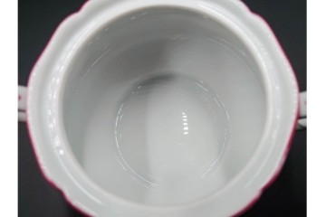 イタリア　Richard Ginori(リチャードジノリ)　アンティックローズ　ピンクの縁取りが上品なティーポット・シュガーポット・クリーマーセット　(R-085308)