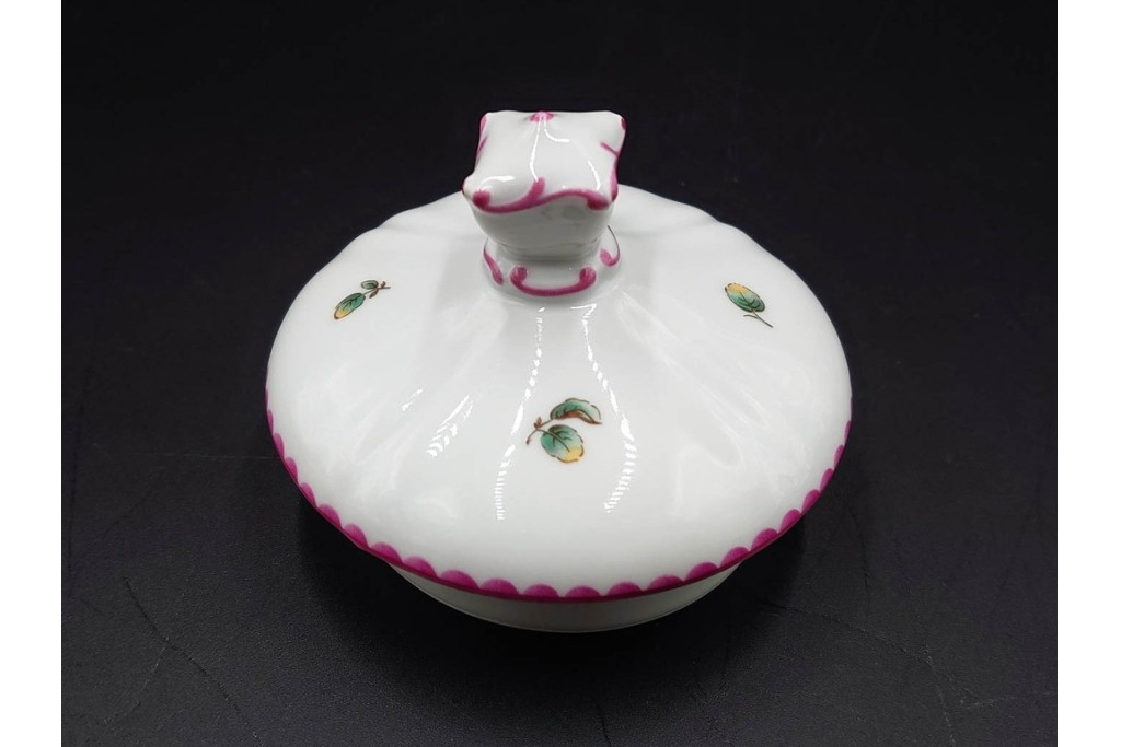 イタリア　Richard Ginori(リチャードジノリ)　アンティックローズ　ピンクの縁取りが上品なティーポット・シュガーポット・クリーマーセット　(R-085308)