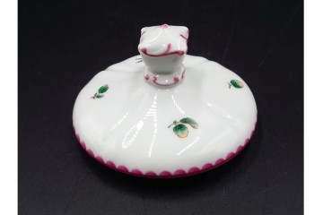 イタリア　Richard Ginori(リチャードジノリ)　アンティックローズ　ピンクの縁取りが上品なティーポット・シュガーポット・クリーマーセット　(R-085308)