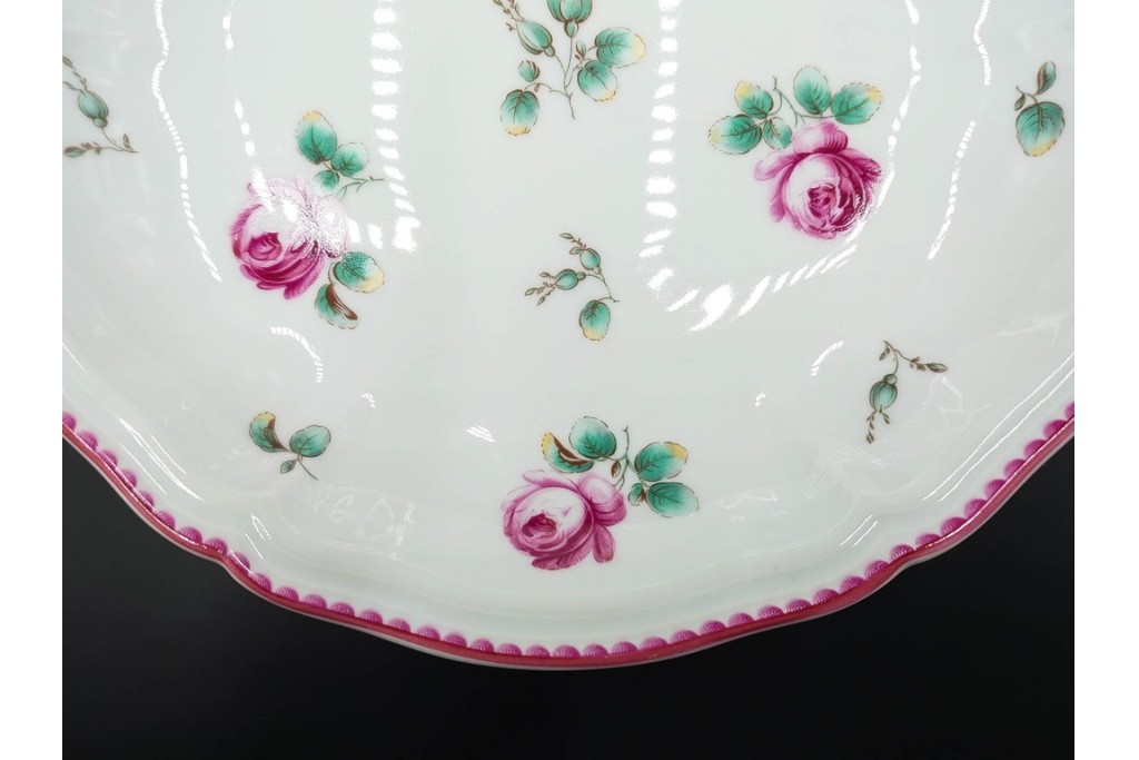 イタリア　Richard Ginori(リチャードジノリ)　アンティックローズ　可憐なバラがモチーフのコンポート・スプーンレストセット　(R-085309)