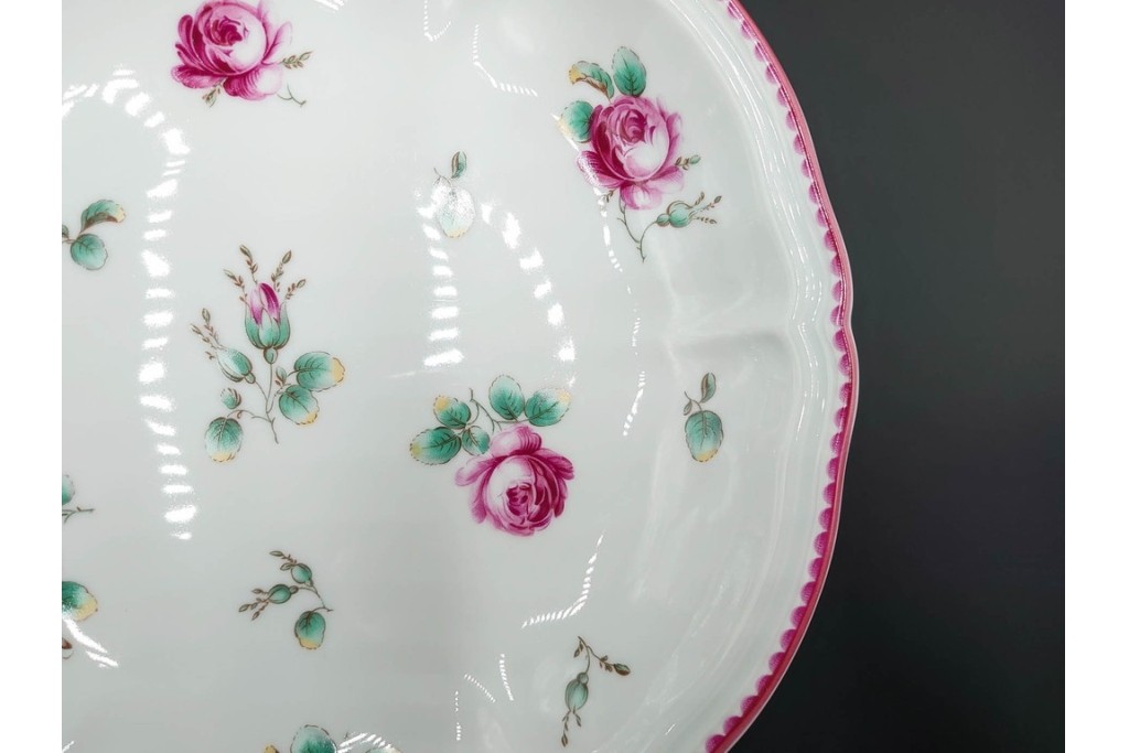 イタリア　Richard Ginori(リチャードジノリ)　アンティックローズ　可憐なバラがモチーフのコンポート・スプーンレストセット　(R-085309)