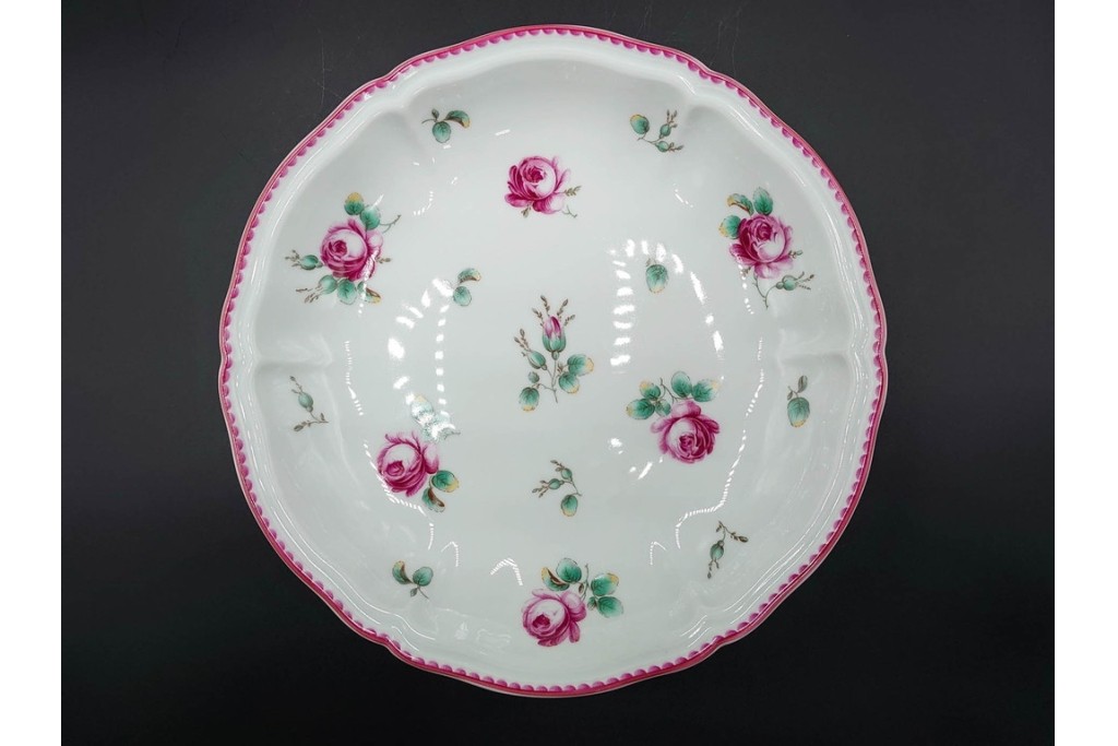 イタリア　Richard Ginori(リチャードジノリ)　アンティックローズ　可憐なバラがモチーフのコンポート・スプーンレストセット　(R-085309)