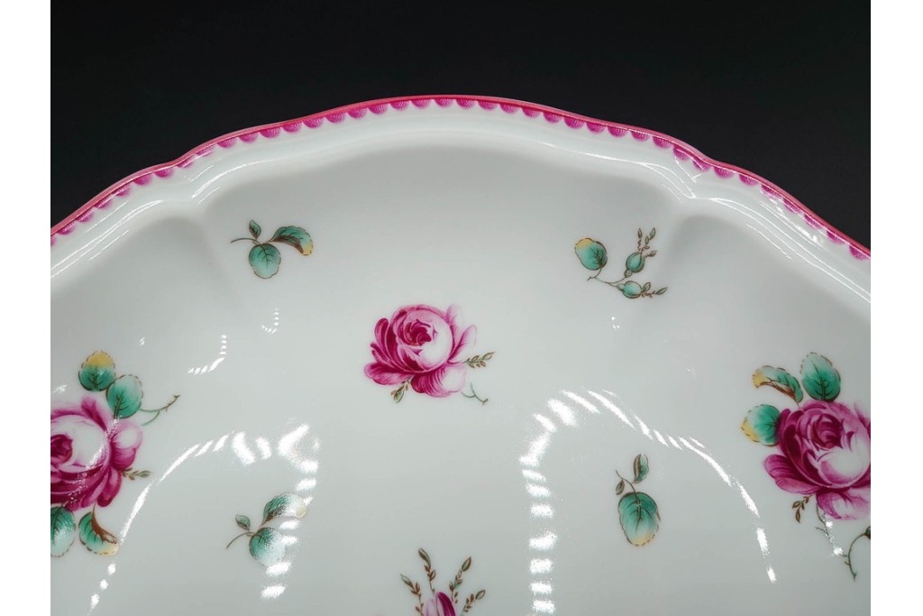 イタリア　Richard Ginori(リチャードジノリ)　アンティックローズ　可憐なバラがモチーフのコンポート・スプーンレストセット　(R-085309)