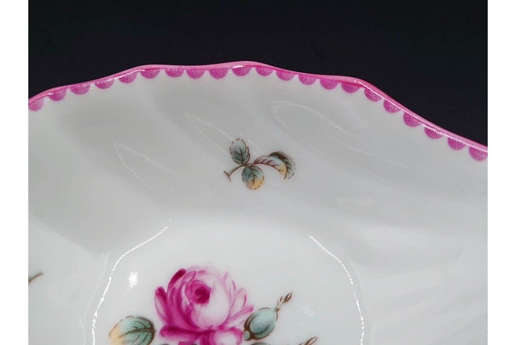 イタリア　Richard Ginori(リチャードジノリ)　アンティックローズ　可憐なバラがモチーフのコンポート・スプーンレストセット　(R-085309)