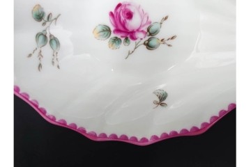 イタリア　Richard Ginori(リチャードジノリ)　アンティックローズ　可憐なバラがモチーフのコンポート・スプーンレストセット　(R-085309)