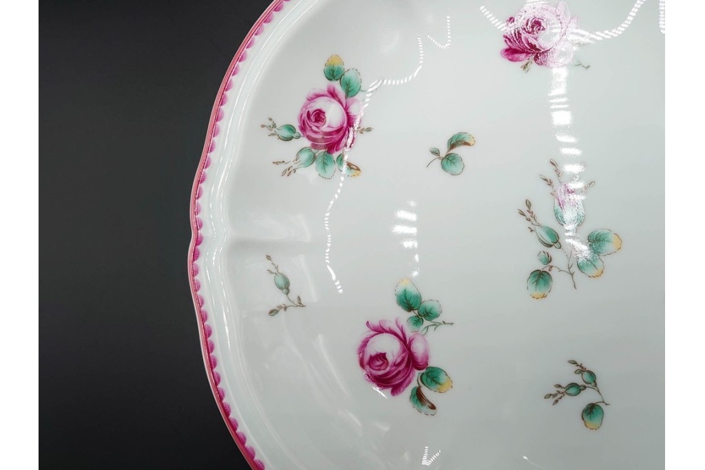 イタリア　Richard Ginori(リチャードジノリ)　アンティックローズ　可憐なバラがモチーフのコンポート・スプーンレストセット　(R-085309)