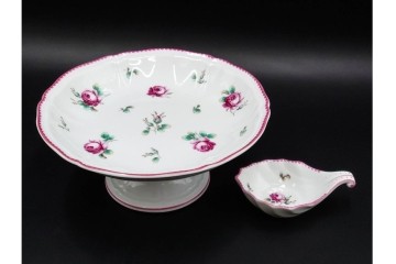 イタリア　Richard Ginori(リチャードジノリ)　アンティックローズ　可憐なバラがモチーフのコンポート・スプーンレストセット　(R-085309)