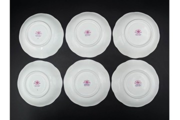 イギリス　ROYAL ALBERT(ロイヤルアルバート)　プチポワン　刺繍図案のような小花模様が可愛らしいカップ&ソーサー6客セット　(R-085311)