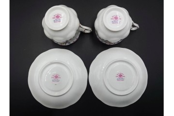 イギリス　ROYAL ALBERT(ロイヤルアルバート)　プチポワン　刺繍図案のような小花模様が可愛らしいカップ&ソーサー6客セット　(R-085311)