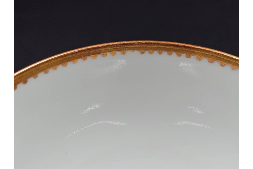 フランス　LIMOGES(リモージュ)　HAVILAND(アビランド)　Vieux Paris(ヴューパリ)　小花とリースが上品なトリオ4客セット　(R-085312)