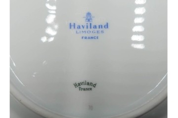フランス　LIMOGES(リモージュ)　HAVILAND(アビランド)　Vieux Paris(ヴューパリ)　小花とリースが上品なトリオ4客セット　(R-085312)