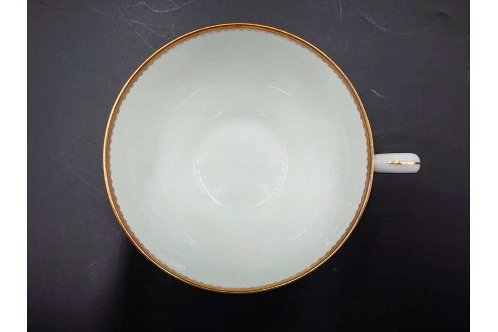 フランス　LIMOGES(リモージュ)　HAVILAND(アビランド)　Vieux Paris(ヴューパリ)　小花とリースが上品なトリオ4客セット　(R-085312)