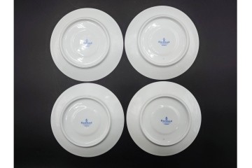 フランス　LIMOGES(リモージュ)　HAVILAND(アビランド)　Vieux Paris(ヴューパリ)　小花とリースが上品なトリオ4客セット　(R-085312)