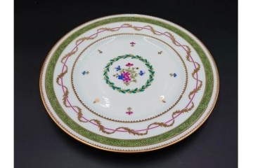 フランス　LIMOGES(リモージュ)　HAVILAND(アビランド)　Vieux Paris(ヴューパリ)　小花とリースが上品なトリオ4客セット　(R-085312)