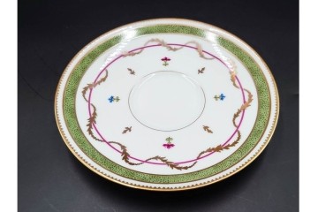 フランス　LIMOGES(リモージュ)　HAVILAND(アビランド)　Vieux Paris(ヴューパリ)　小花とリースが上品なトリオ4客セット　(R-085312)