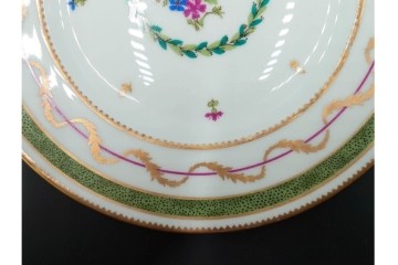 フランス　LIMOGES(リモージュ)　HAVILAND(アビランド)　Vieux Paris(ヴューパリ)　小花とリースが上品なトリオ4客セット　(R-085312)