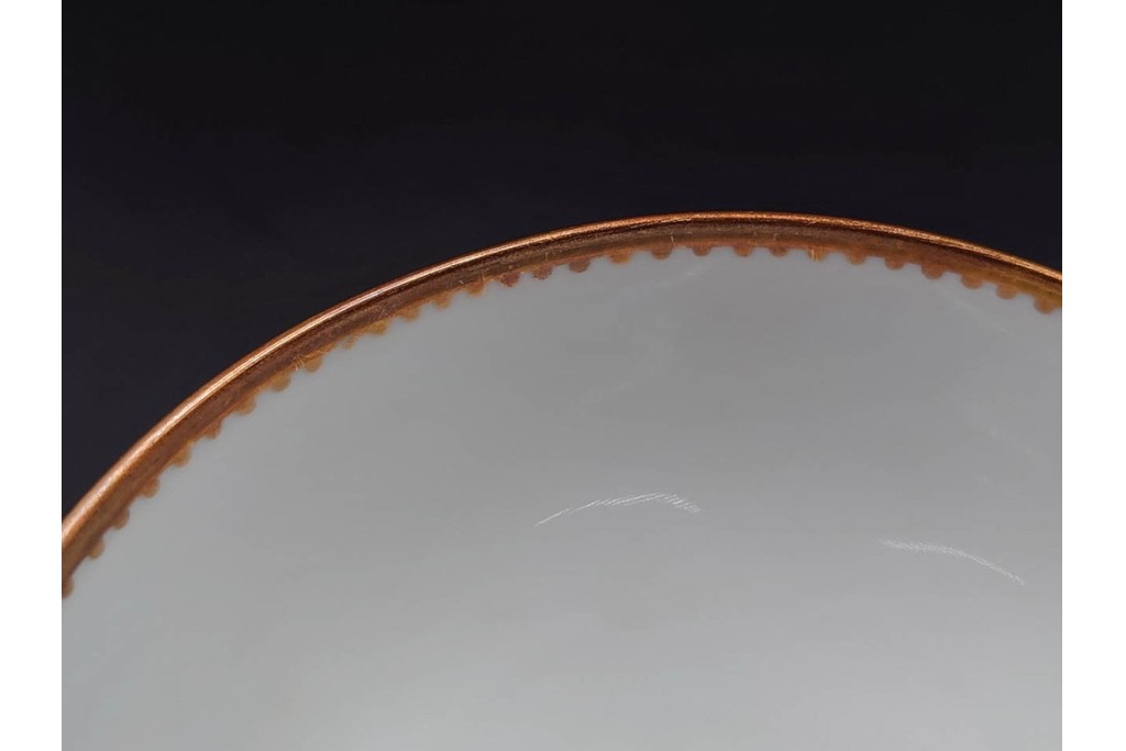 フランス　LIMOGES(リモージュ)　HAVILAND(アビランド)　Vieux Paris(ヴューパリ)　小花とリースが上品なトリオ4客セット　(R-085313)