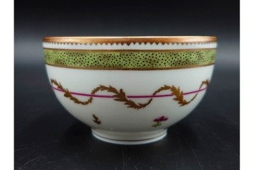 フランス　LIMOGES(リモージュ)　HAVILAND(アビランド)　Vieux Paris(ヴューパリ)　小花とリースが上品なトリオ4客セット　(R-085313)