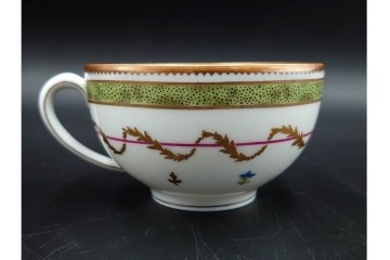 フランス　LIMOGES(リモージュ)　HAVILAND(アビランド)　Vieux Paris(ヴューパリ)　小花とリースが上品なトリオ4客セット　(R-085313)