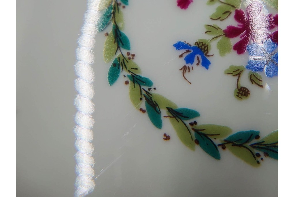 フランス　LIMOGES(リモージュ)　HAVILAND(アビランド)　Vieux Paris(ヴューパリ)　小花とリースが上品なトリオ4客セット　(R-085313)