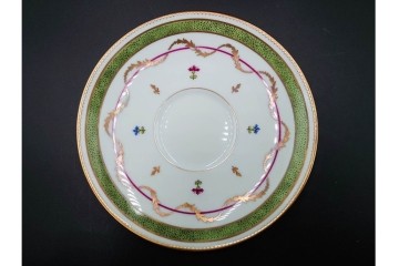 フランス　LIMOGES(リモージュ)　HAVILAND(アビランド)　Vieux Paris(ヴューパリ)　小花とリースが上品なトリオ4客セット　(R-085313)