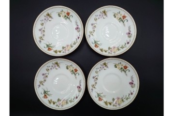 イギリス　WEDGWOOD(ウェッジウッド)　ミラベル　可憐な花模様が食卓を彩るトリオ4客セット　(R-085314)