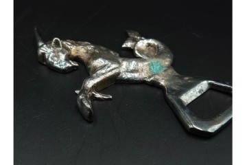 スペイン　VARO,S.A. VALENTI(バロッサバレンティ)　馬とユニコーンをかたどった金属製のトレイ・プレート・栓抜き3点セット　外箱付き　(R-085316)