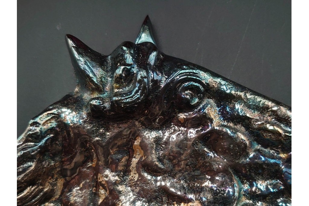 スペイン　VARO,S.A. VALENTI(バロッサバレンティ)　馬とユニコーンをかたどった金属製のトレイ・プレート・栓抜き3点セット　外箱付き　(R-085316)